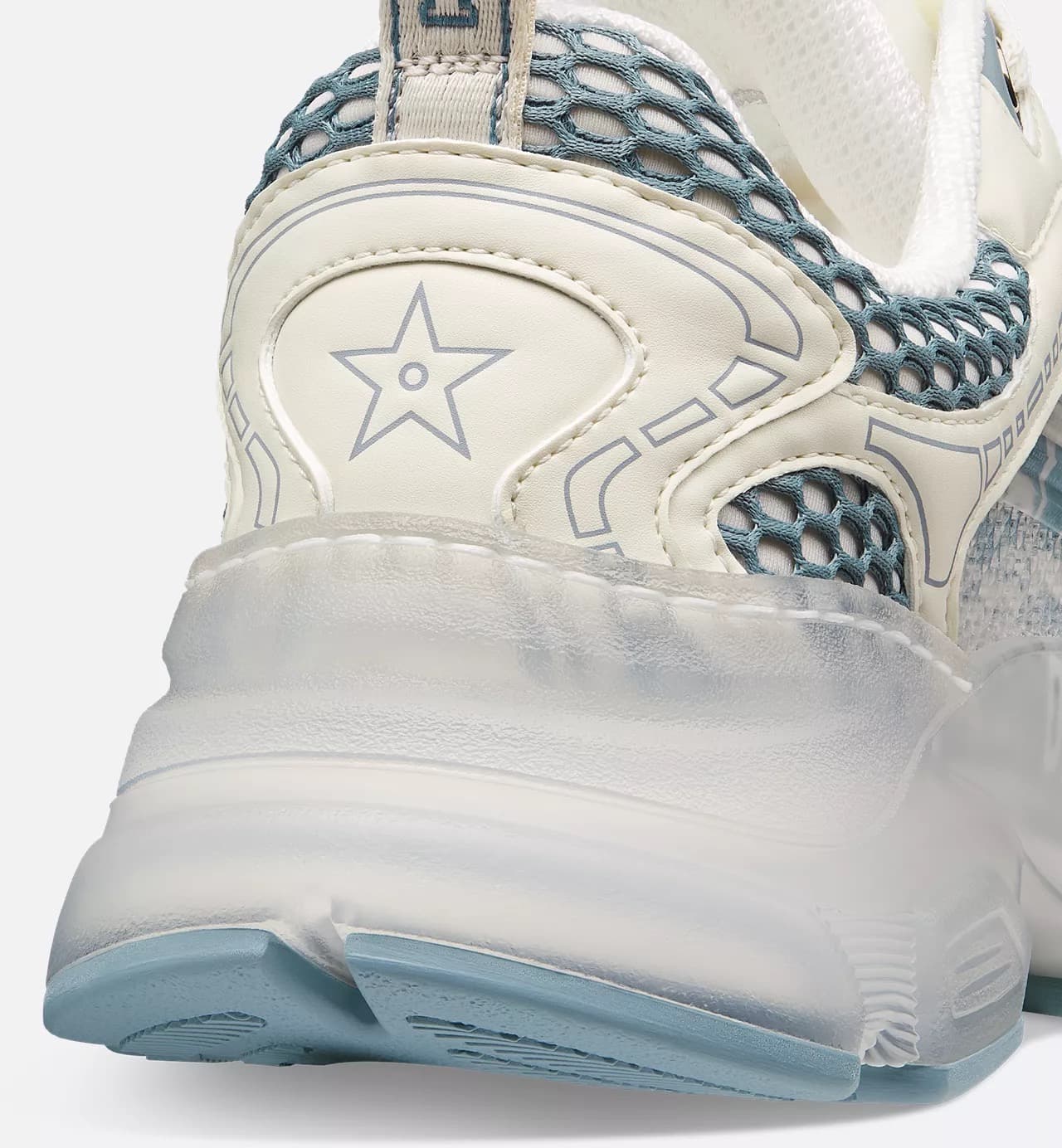 Dior Sneaker Vibe Tissu technique Dior Oblique blanc et bleu chambray et gomme transparente — vue 4