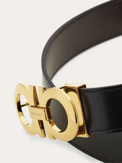 Ferragamo Ceinture Couleur Noir/ Hickory — vue 2