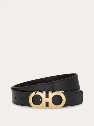 Ferragamo Ceinture Couleur Noir/ Hickory