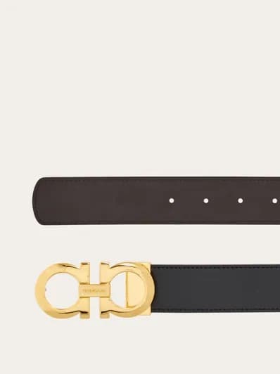 Ferragamo Ceinture Couleur Noir/ Hickory — vue 3