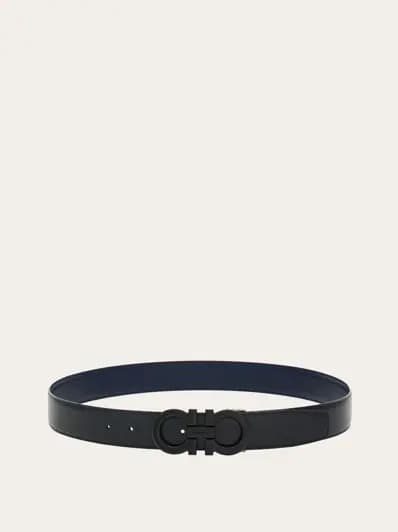 Ferragamo Ceinture Couleur Noir/ Bleu Marine — vue 3