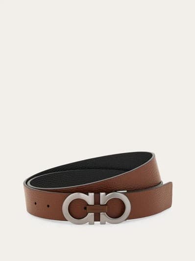 Ferragamo Ceinture Couleur Marron/Noir
