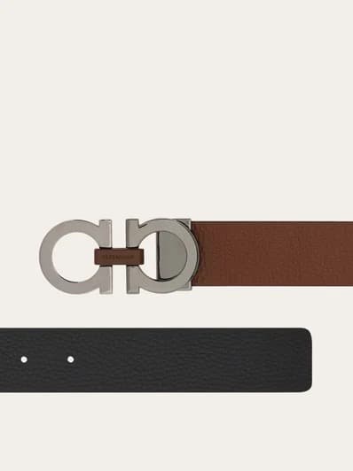 Ferragamo Ceinture Couleur Marron/Noir — vue 2