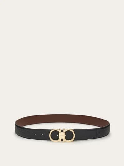 Ferragamo Ceinture Couleur Noir/Cacao — vue 3
