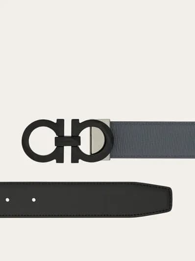 Ferragamo Ceinture Couleur Noir/Pluie sombre — vue 2