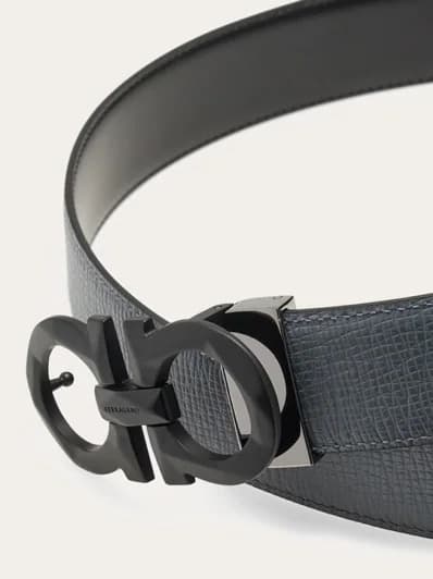 Ferragamo Ceinture Couleur Noir/Pluie sombre — vue 4
